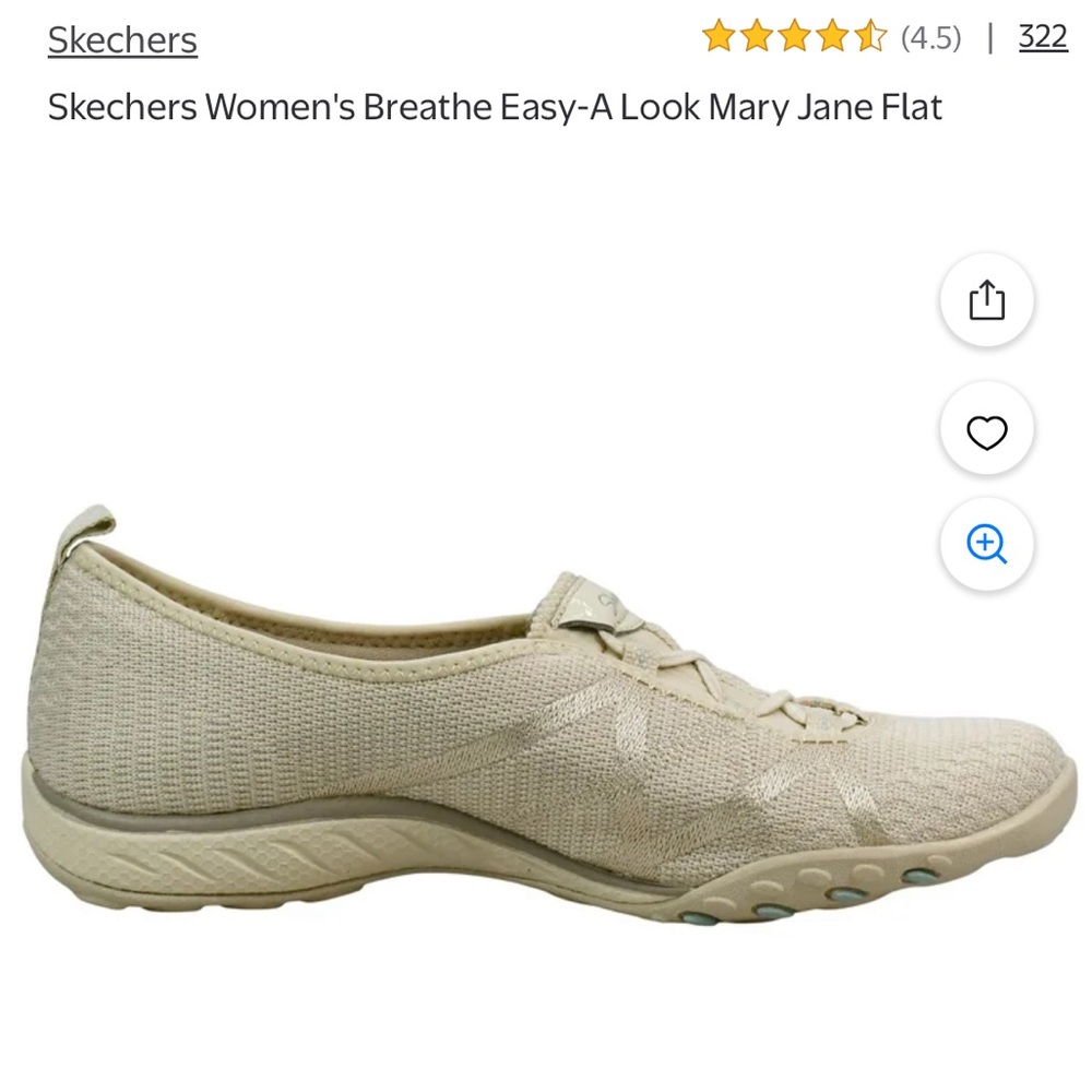 Skechers Women's Breathe Easy-A Look Mary Jane Flats in Beige - Picture 3 of 10